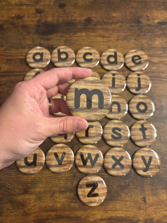 Alphabet Magnets - Dark Wood